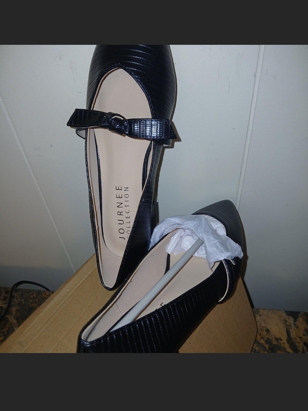 Pointed Toe Black Mary Jane Flats - Collection - Picture 3 of 3